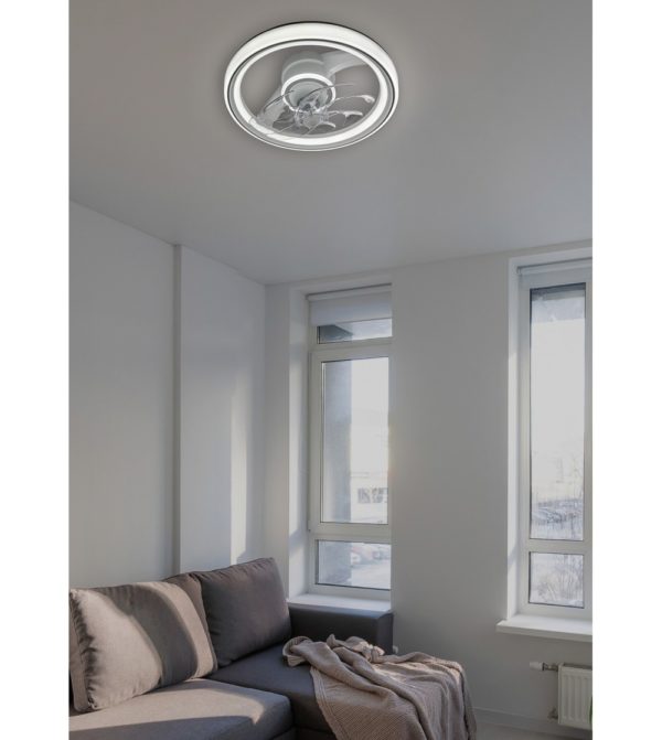 Ventilador Plafón BAKU Blanco/Blanco Haya Led 68W  DC 50cm CCT - Imagen 3